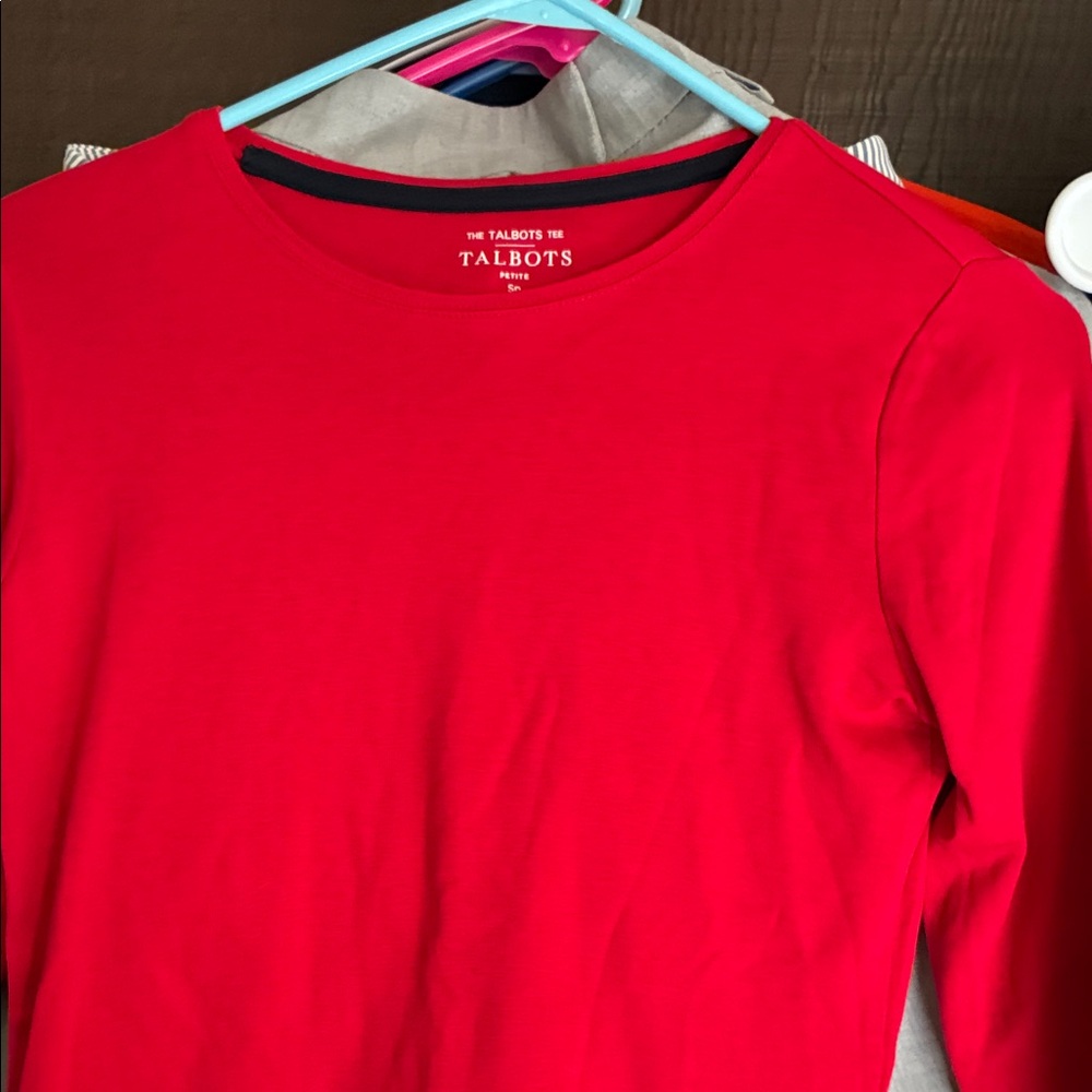 Talbots Bold Red Crew Neck Top